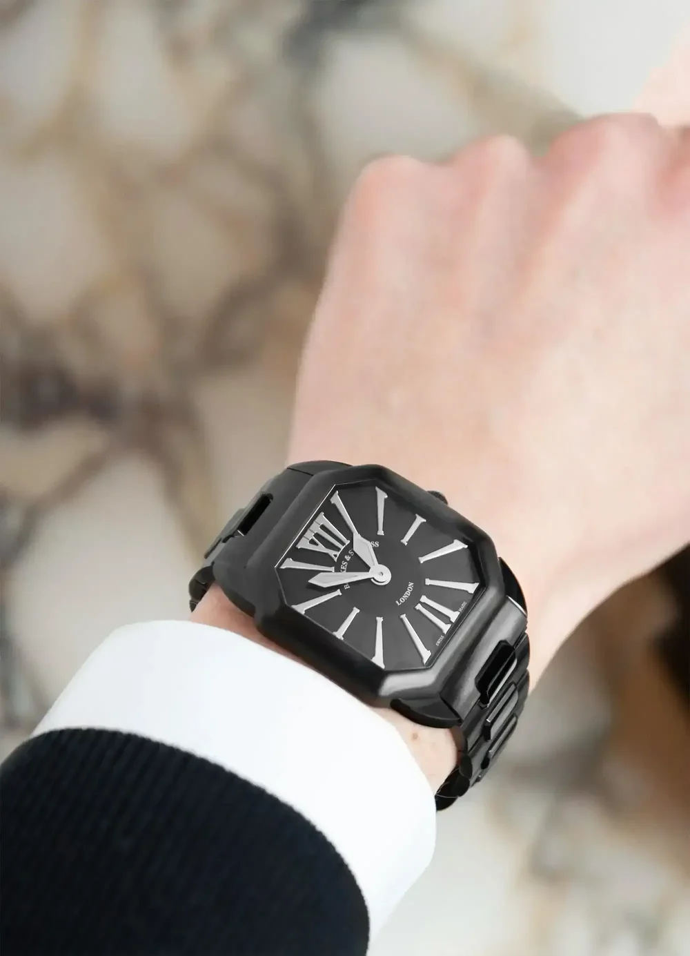 Berkeley 40 mmBlack PVD Steel Mechanical Diamond Watch with the
